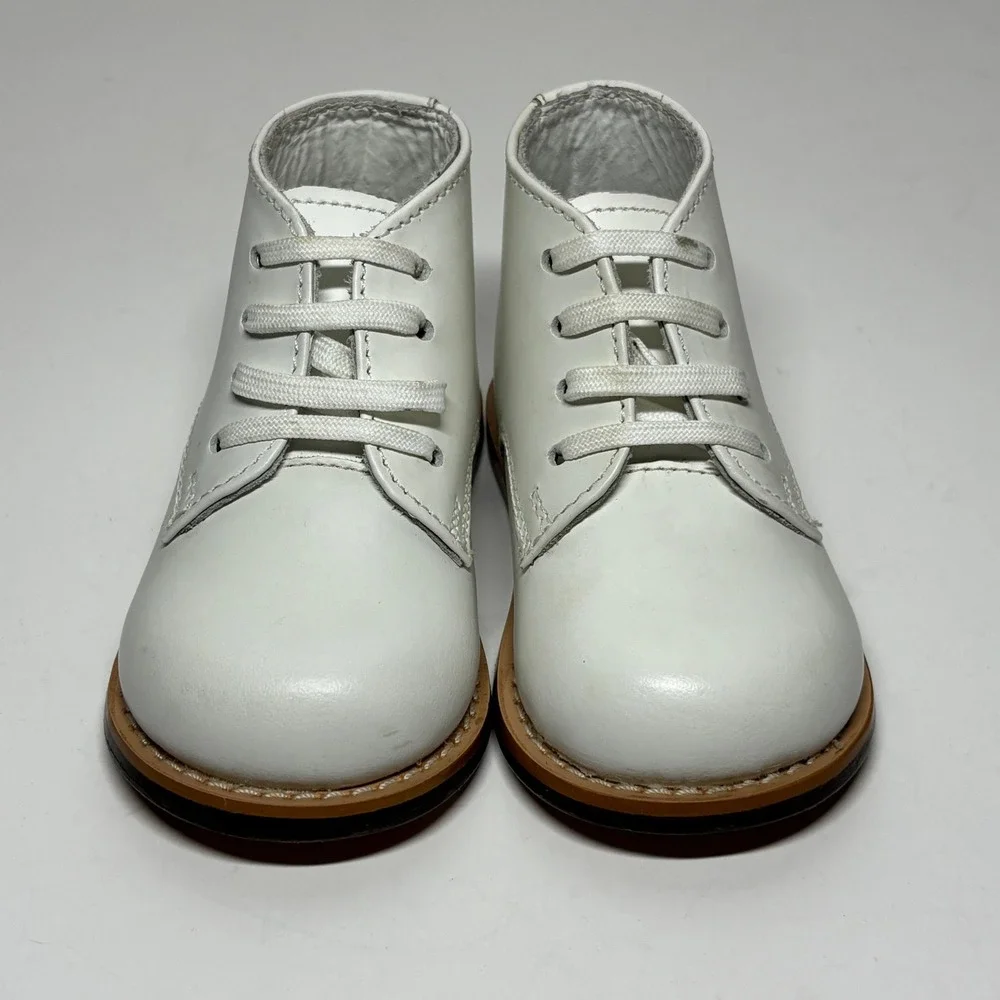 Josmo Walker Boots Kids‎ Size 4 White Leather Lace Up High Top Shoes